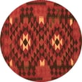 thumbnail image 1 of Ahgly Company Indoor Round Oriental Orange Traditional Area Rugs, 3' Round, 1 of 1