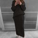thumbnail image 1 of Ropa de mujer de otoño e invierno Suéter de aguja torcida de moda europea y americana Falda de traje de mujer, 1 of 6