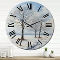 thumbnail image 3 of Designart "Embrace of Winter in the Forest Landscape I" Landscapes Oversized Wall Clock, 3 of 5