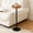 Wood, variant on ManyFun Drink Table, Small Pedestal Side Table, Round Cocktail Table, Circle End Table with Metal Base, for Small Spaces, Walnut Brown & Black