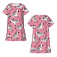 thumbnail image 3 of Kuqiui Cute Cartoon Zebra Pattern Women's Short-sleeved Nightgown,Casual Sleep A-line Sleepwear Comfy Sleepshirt,Cute Breathable Nightdress Ruffle - 3X-Large, 3 of 7