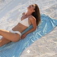 thumbnail image 4 of Hencely Aqua Stripe Turkish Beach Towel - Set of 6, 4 of 6