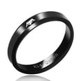 thumbnail image 2 of Uloveido His Queen Ring Black Stainless Steel Matching Promise Wedding Engagement Band for Girlfriend SN140, 1 Piece Size 6, 2 of 6
