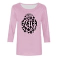 thumbnail image 4 of RKSTN Hauts Grande Taille pour Femmes Œufs de Pâques Mignons Imprimés Lapin Coupe Ample Col Rond Manches 3/4 Printemps Été Blouse Douce, 4 of 4
