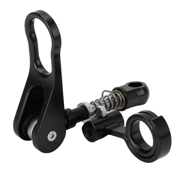 Abrazadera de tija de sillín de bicicleta de liberación rápida de aleación de aluminio y clip de marco trasero para bicicletas plegables - Negro anodizado