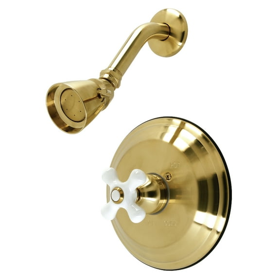 Kingston Brass KB3637PXSO Restoration Single-Handle Pressure Balanced Shower Faucet, Brushed Brass