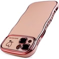 thumbnail image 4 of for iPhone 14 Case,Curly Wavy Grip Design Plated Love Heart Luxury Phone Case, Full Camera Lens Protection Fun Cute Side Small Pattern Electroplate Slim Soft Wave Case for iPhone 14,Pink, 4 of 15