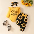thumbnail image 2 of eczipvz 18 Month Girl Clothes Girl Clothes Romper Pants Set Floral Fall Outfits Cute Baby Clothes Girl(Yellow,3-6 Months), 2 of 9
