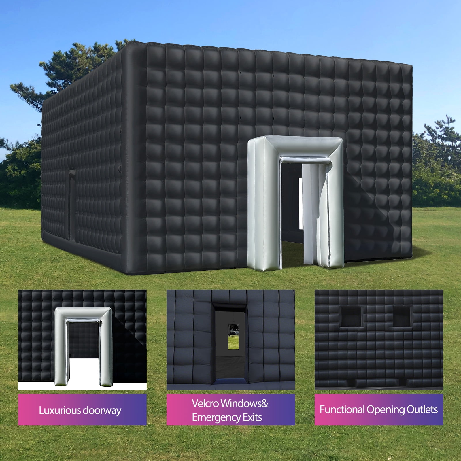 Wellcomer Giant 30'x20'x13' Inflatable Outdoor Event/Party Tent - Black