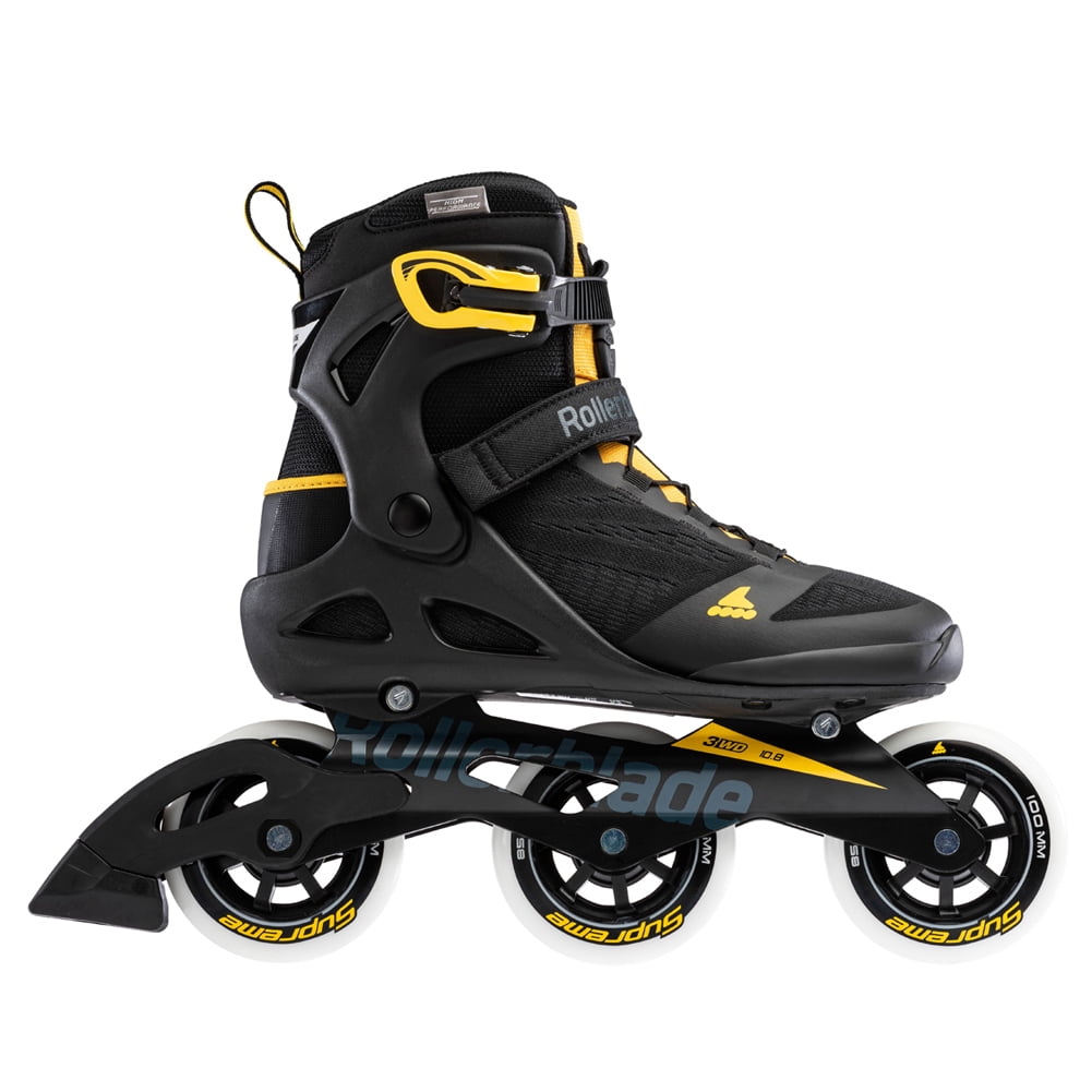 Rollerblade MACROBLADE 100 3WD Color: BLACK/SAFFRON YELLOW, Size: 255 (07100200S25-255)