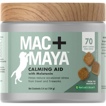 Mac+Maya Calming Aid with Melatonin for Dogs, 70 Soft