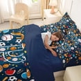 thumbnail image 5 of Erosebridal Soccer Football Sport 7-Piece Twin Bedding Sets,Letter P Monogrammed Bedding Comforter Set For Boys Kids,Reversible navy blue, 5 of 7
