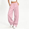thumbnail image 2 of Wlynlyn Barrel Sweatpants Womens Fleece Lined Drawstring Elastic Waisted Wide Leg Baggy Sweatpants with Pockets Medium, 2 of 9