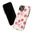 thumbnail image 3 of Cute Cherry Pattern with Pink Bows Touch Case, Dual Layer Phone Case for iPhone 11 12 13 14 15 16 Pro Max Mini Plus, 3 of 6