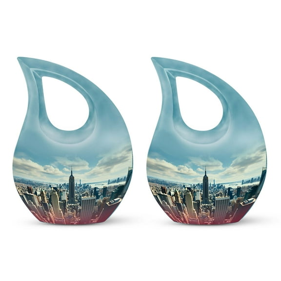 New York City Skyline Urn - Urn For Human Ashes - Urns For Human Ashes Adult Male & Female - Urns Human Ashes - Urns For Cremation Ashes, adult urns for human ashes(Size - 4inch, 2Pcs)