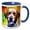 Blue/White, variant on 3drose, Lovely Labrador Retriever Dog Portrait. Colorful Artistic Background, 11oz Magic Transforming Mug