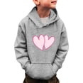 thumbnail image 2 of Girls Fall Shirts And Tops Winter Spring Large Size Drawstring Hooded Long Sleeve Loose Fit Grey Fall Tops for Girls Trendy for 9-10 Years, 2 of 4