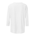 thumbnail image 4 of Tshirt Women Women's Plus-size Model O-neck 3/4 Sleeve Solid Color Top, 4 of 6