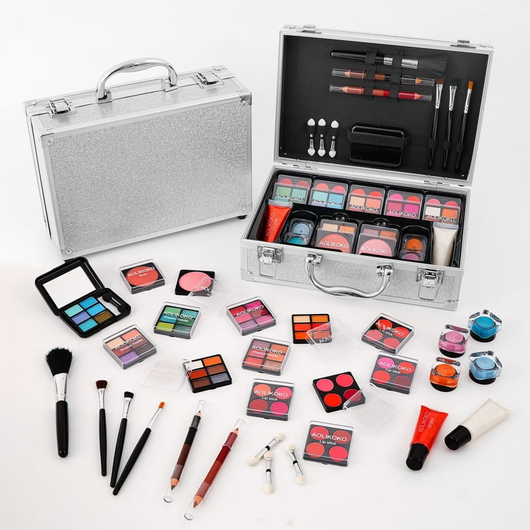 Miss Rose Makeup Kit for Teens, 46 Eye Shadows, 20 Lip Balms