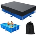 thumbnail image 1 of 102 x 67 in Rectangle Pool Cover 8x5 for Above Ground Pool Covers Drawstring Design for 8 ft Rectangular Frame Pools 8.5 x 5.6 ft Rectangle Winter Pool Cover Ideal for Heater Above-Ground Pool, 1 of 12