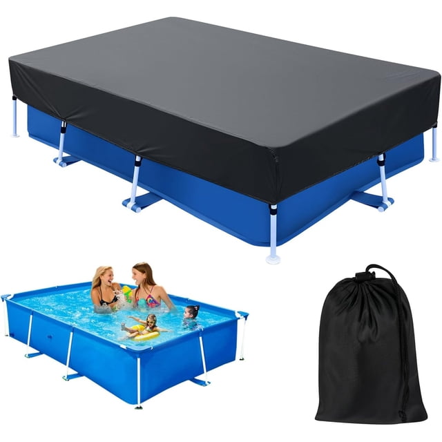 102 x 67 in Rectangle Pool Cover 8x5 for Above Ground Pool Covers Drawstring Design for 8 ft Rectangular Frame Pools 8.5 x 5.6 ft Rectangle Winter Pool Cover Ideal for Heater Above-Ground Pool