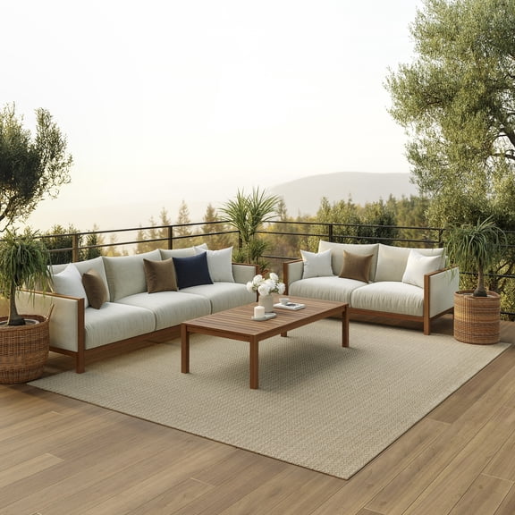 Nourison Tulum 6' x 9' Taupe Outdoor Rug