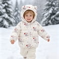 thumbnail image 6 of newwalpole Toddler Baby Boys Girls Winter Coats Jacket Warm Clothes for Kid Thick Ears Hoodie Velvet Snowsuit(Red,18-24 Months), 6 of 9