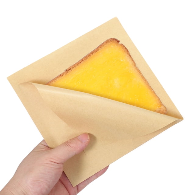 Uxcell 100pcs Bolsas de Pastelería, 6.7 x 6.7 Pulgadas Envolturas de Papel a Prueba de Grasa de Doble Apertura