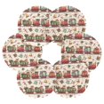 thumbnail image 7 of 6 Pcs Drink Coasters with Holder 3.94in Woven Coasters for Drinks Christmas-themed Red Train Pattern Coaster Set for Protection Table, 7 of 7