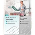 thumbnail image 3 of SONGMICS Clothes Drying Rack, Foldable 2-Level Laundry Drying Rack, Free-Standing Laundry Airer, with Height-Adjustable Wings, 33 Drying Rails, Sock Clips, White and Pink, 3 of 8