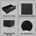 thumbnail image 6 of Modern 6 Drawer Dresser 47.2 Inch Wide Chest of Drawers with Elegant Scroll Pattern for Bedroom Living Room or Hallway Black, 6 of 8
