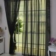 thumbnail image 1 of Cortina para Ventana Soledad Panel Drapeado 2 gasas Puerta de Poliéster Negro 200x270cm Cortina de Cocina Transparente, 1 of 9