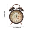 thumbnail image 3 of Vintage Double Chime Alarm Clock Silent Non Ticking Vintage Metal Desk Clock With Noisy Alarm For Bedroom Office Home Decor, 3 of 6