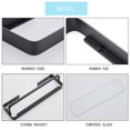 thumbnail image 4 of Simve Estante de vidrio templado para baño de 15,7 pulgadas con barra para toallas, organizador de ducha de aluminio montado en la pared, gabinete de almacenamiento sobre inodoro, estante de tocador r, 4 of 9