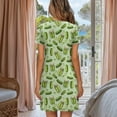 thumbnail image 3 of Yuyamidu Pickled Cucumber Button Down Nightgowns for Women Cozy Summer Sleepwear Knee-Length Ladies Nightdress Lounge Sleep Night Gown Breathable Cooling Summer Nightdress, 3 of 7