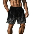 thumbnail image 6 of Shorts Men Casual Men Shorts Casual Men's Casual Homewear Flame Printing Funny Printed Trousers Beach Sports Shorts Fast-Drying Trousers Dark Gray S, 6 of 9