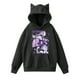 thumbnail image 1 of pop Huntrix Print Cat Ears Hoodie with De-mon Sweatshirt HUNTRX Movie Fashion Streetwear Long Sleeve Print Soft Sweatshirt 2XL, 1 of 4