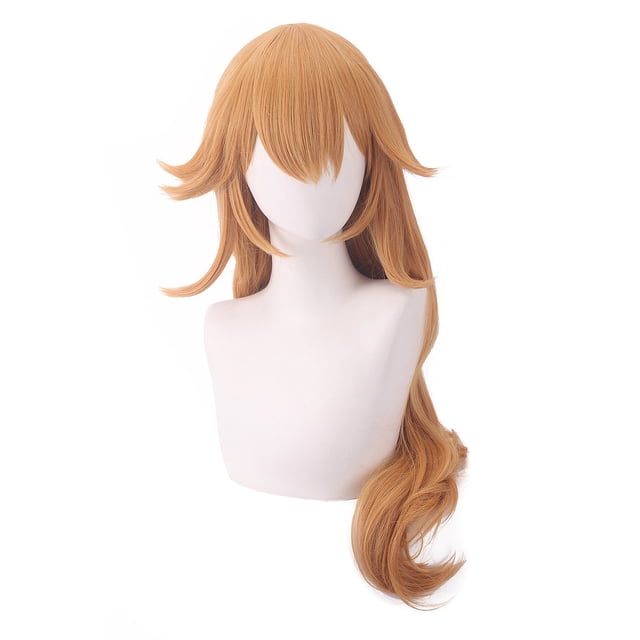 Peluca de cosplay rubia de capas largas con rizos ondulados de 80 cm Heat-R