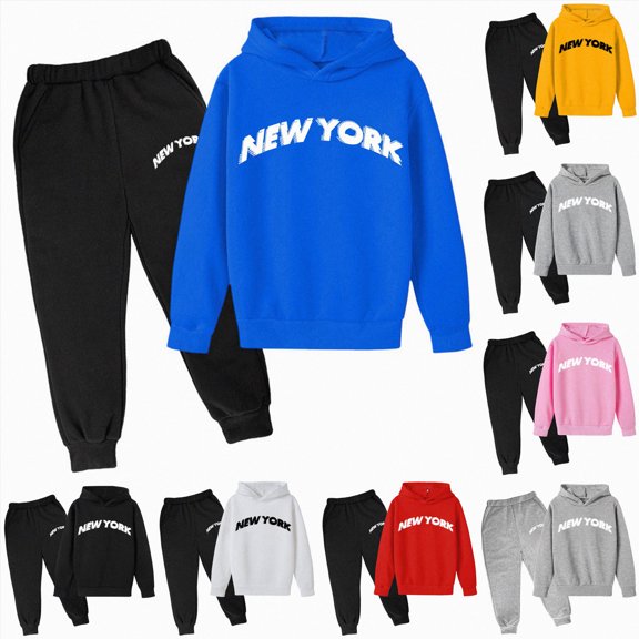9-10 Years Toddler Boy Girls Fall Outfits Pullover Sweatshirt Pants Set Fall Winter Sweatsuit Girl Clothes Sweatsuits Dailywear Set 12-24 Months 2T 3T 4T 5T,Grey