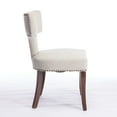 thumbnail image 5 of Dining Chairs Mid Century Modern Dining Chairs Set of 2, Farmhouse Linen Fabric Upholstered Accent Chair Curved Backrest with Copper Nails around,Kitchen Chairs with Hardwood Frame, Beige,Wooden Dini, 5 of 20