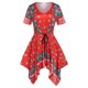 thumbnail image 1 of Tallas de paisley de paisley de paisley camiseta con cordón Rosegal Camisetas tallas grandes, 1 of 5