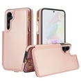 thumbnail image 2 of for Samsung Galaxy A35 Crossbody Wallet Phone Case with Card Holder&Zipper, Back Flip Folio PU Leather Kickstand Card Slots Double Magnetic Clasp Shockproof Case for Women Girls,Rosegold, 2 of 8