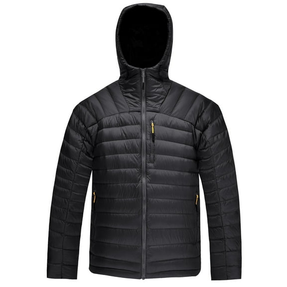 Mens Down Jacket Packable Water Resistant 5 Pockets Hooded Puffer Jacket Lightweight