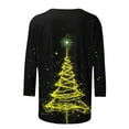 thumbnail image 4 of Cadancy Women's 3/4 Sleeve Tops Dressy Vintage Christmas Winter Tshirts Crew Neck Casual Sequin Xmas Tree Plus Size Blouses Holiday Funny Party Shirts, 4 of 5