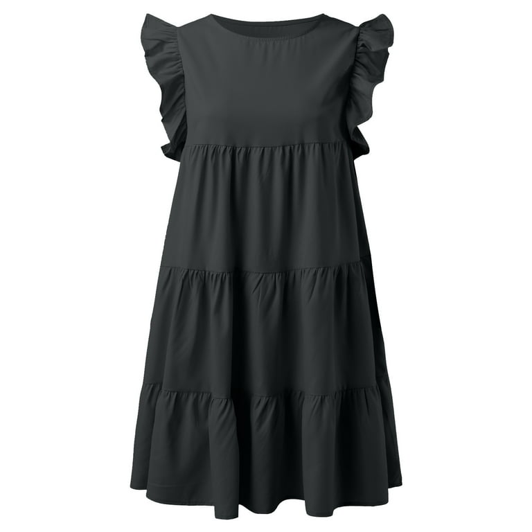 black sweater dress with poplin frill Black Contrasting Bell Sleeve Sweater Dress & Reviews - Black - Dresses