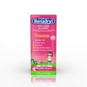 Children's Benadryl Dye-Free Allergy Liquid Bubble Gum - 4.0 Fl Oz (Pack of 20)
