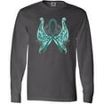 thumbnail image 3 of Inktastic Ovarian Cancer Awareness with Butterfly Ribbon Words Long Sleeve T-Shirt, 3 of 5