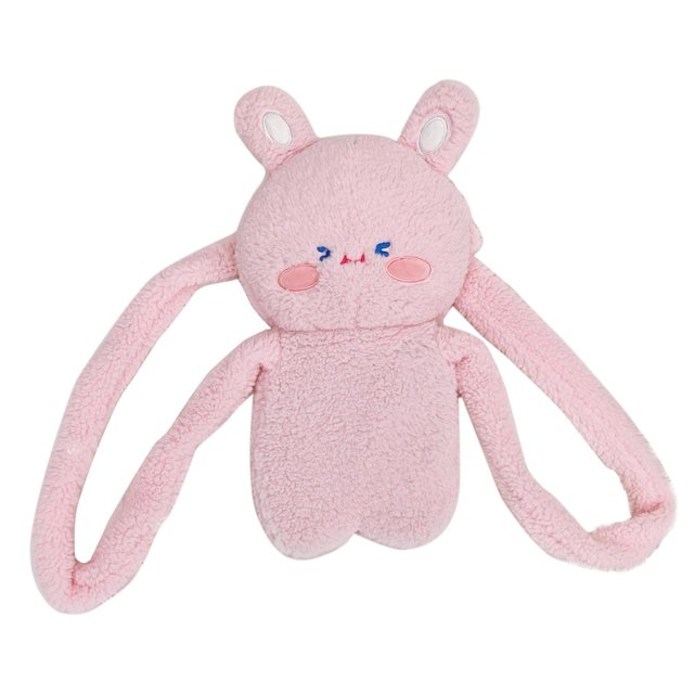 Hot Water Bottle Water Injection Explosion Proof Plush Female Warm Baby Hand Warmer Cartoon Warm Water Bag Creative Cute Rabbit Backpack Reusable Heating Pack Hot