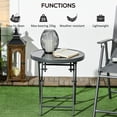 thumbnail image 4 of Table Ronde Pliante d'Extérieur de 18 Pouces, Table d'Appoint de Jardin avec Dessus en Verre Trempé pour Camping, Fête, Mariages, Noir, 4 of 7