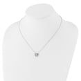 thumbnail image 5 of Diamond2Deal 925 Sterling Silver Rhodium-plated Brilliant-cut Cubic Zirconia Double Heart Necklace for Women 18", 5 of 6